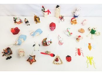 Thirty Hand-crafted & Ceramic Animal Christmas Ornaments