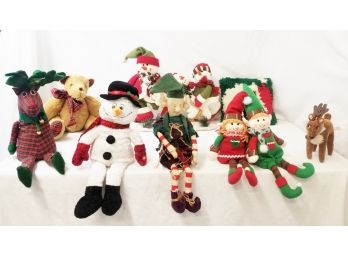 Nine Plush Christmas Decorations