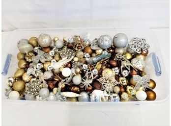 Large Selection Of Gold, Silver And Earth Tone Sparkle Ornaments