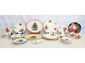 Vintage 1976 Royal Albert England Bone China Poinsettia Pattern Dinnerware & Cuthbertson - 40 Pieces