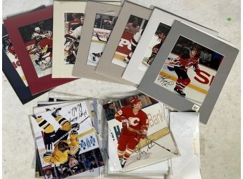 Large Assortment Of Vintage Hockey Photogtaphs - Some Signed