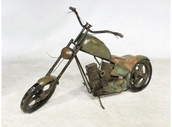 Vintage Metal Chopper Sculpture