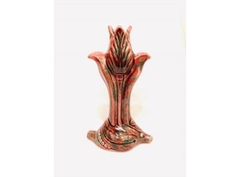 Sculptural Dark Mauve Glazed Tulip Bud Vase