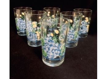 Set Of Vintage Small Floral Tumblers (6ct)