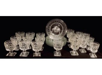 Large Grouping Of Vintage Park Lane Clear By Colony Glassware (27pcs)