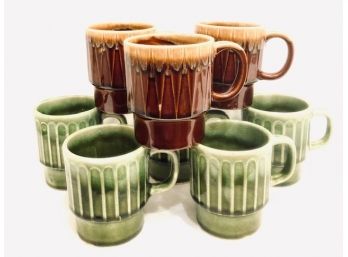 Grouping Of MCM Drip Glaze Coffee Mugs (8ct)