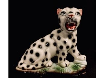 Vintage Mid-Century Ceramic Wild Cat