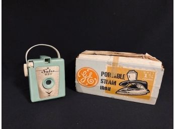 Vintage Portable Steam Iron & Camera