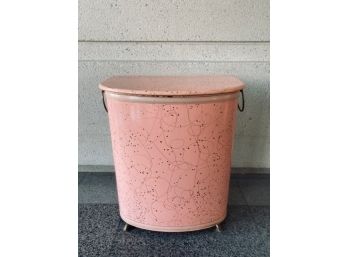 Incredible Mid Century Pearl - Wick Atomic Pink And Gold Hamper