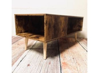 Mid-Century Inspired Contemporary Coffee Table With Cubby Storage & Peg Legs