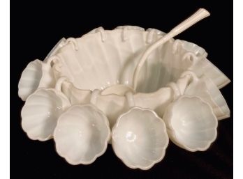 Vintage Hazel Atlas Milk Glass Punchbowl Set