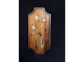 Vintage Wooden Wall Plaque With Pussywillow Motif