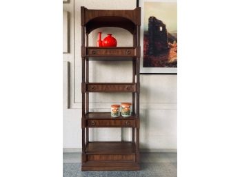 Vintage Mid-Century Solid Wood Etagere By United Furniture