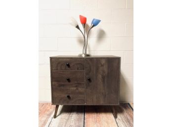 Contemporary Mid-Century Modern Inspired Storage Cabinet With Peg Legs