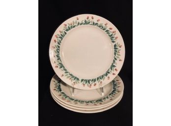 Vintage Mid-Century Modern 'Rose Path' Dinner Plates By Knowles (4ct)