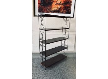 Vintage Mid-Century Metal & Wrought Iron Bookshelf