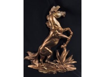 Vintage Syroco Wood Ornamental Gold Gilt Horse Wall Hanging