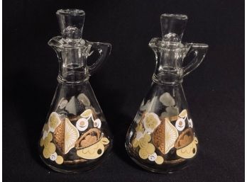 Pair Of Georges Briard Style Oil & Vinegar Cruets