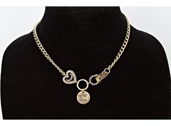 Juicy Couture Gold Toned 'Love & Luck' Necklace