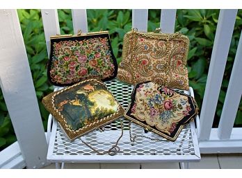 Four Vintage Tapestry & Beaded Evening Bags