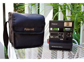 Vintage Poloroid Camera With Case