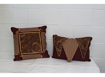 Two Custom Made Matching Decorative Pillows