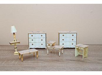 Six Various Pieces Of Doll House Furniture