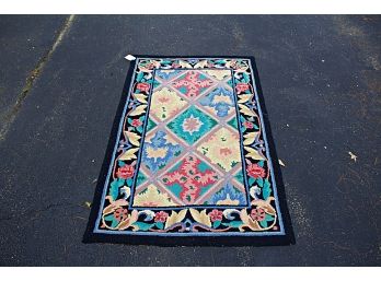 Pretty Hooked Wool Rug - New With Tags