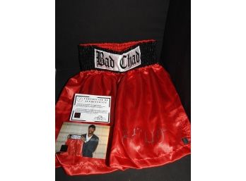 SIGNED Chad Dawson Light Heavyweight Boxing Trunks With COA And Photo