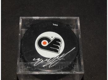 SIGNED Luke Richardson Philadelphia Flyers Nhl Hockey Puck