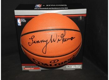 SIGNED 2 Time HOFer Lenny Wilkins Full Size Basketball With COA