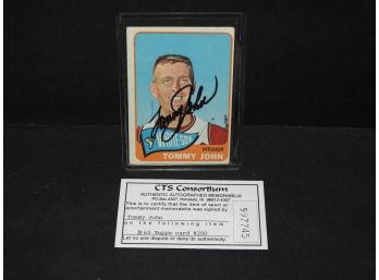 Signed Tommy John  1965 Topps Baseball Card With COA