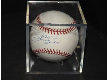 SIGNED Chicago Cubs Sammy Sosa Baseball In Case