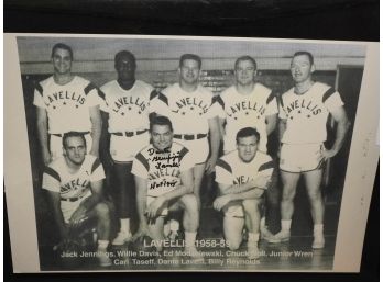 Signed HOFer Cleveland Browns Dante Lavelli  Rare Photo Of His Basketball Charity Team