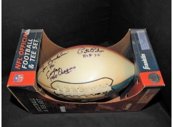 SIGNED HOFer Pete Pihos & Tom Brookshier Philadelphia Eagles Team Football