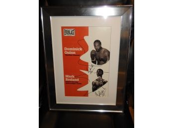 SIGNED Framed 18x24 Mark Breland And Dominick Guinn Everlast Boxing Photo