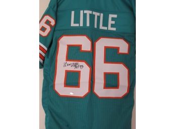 Signed HOFer Miami Dolphins Larry Little Football Jersey With COA