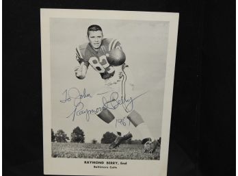 Signed Inscribed HOFer Dallas Cowboys Raymond Berry 5x8 Photo