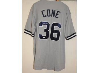 SIGNED NY Yankees David Cone Baseball  Jersey With COA