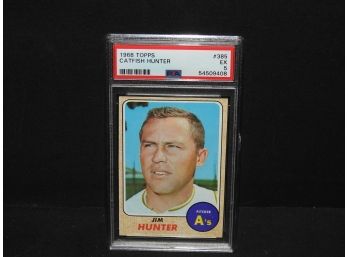 PSA Graded Oakland As / Yankees Jim Catfish Hunter 1968 Topps Baseball Card