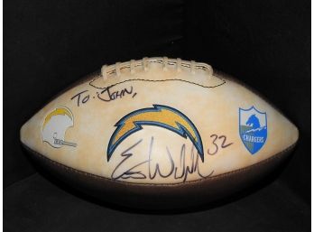 Signed Inscribed San Diego Chargers  Eric Weddle Full Size Team Football