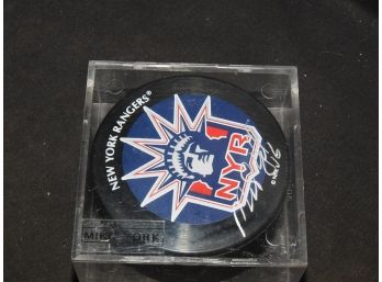 SIGNED Mike York NY Rangers NHL Hockey Puck