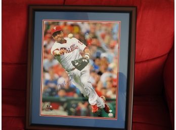 SIGNED Framed 22x26 Phillies Placido Polanco Photo With COA