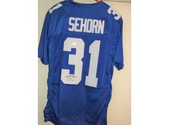 SIGNED NY Giants Jason Sehorn Football Jersey With COA