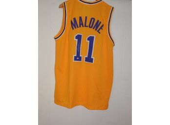 SIGNED HOFer Utah Jazz/Lakers Karl Malone Lakers Basketball Jersey With COA