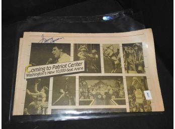 SIGNED  HOFer Washington Redskins Sonny Jurgensen On Newspaper