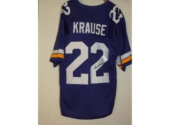 SIGNED HOFer Minnesota Viking Paul Krause Football Jersey With COA