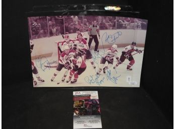 SIGNED Vintage 8x10 Washington Capitals Photo With JSA COA Players Name In Photo 4