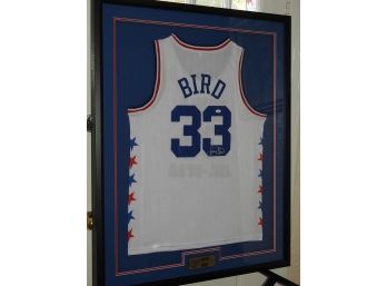 RARE SIGNED 1986 Larry Bird All Star Basketball Jersey With COA 42x34 Framed