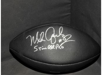 SIGNED Philadelphia Eagles Mike Quick Superstar 5 Time All Pro On Full Size Football